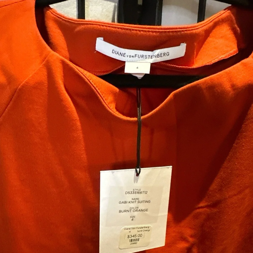 Diane Von Furstenberg Gavin Knit Suiting Burnt Orange - Picture 3 of 4